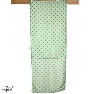 Vintage Ray Strauss Silk Polka Dot Scarf Green White Long 10.5x42 Mod - Hey Viv